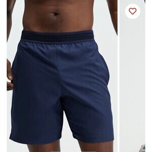 Fabletics Men’s The Fundamental Short Lined 6” Navy Blue Size M